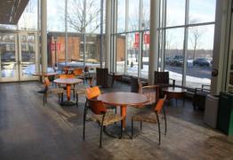 Tables and chairs on the ground floor