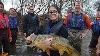 Byrne students with big fish